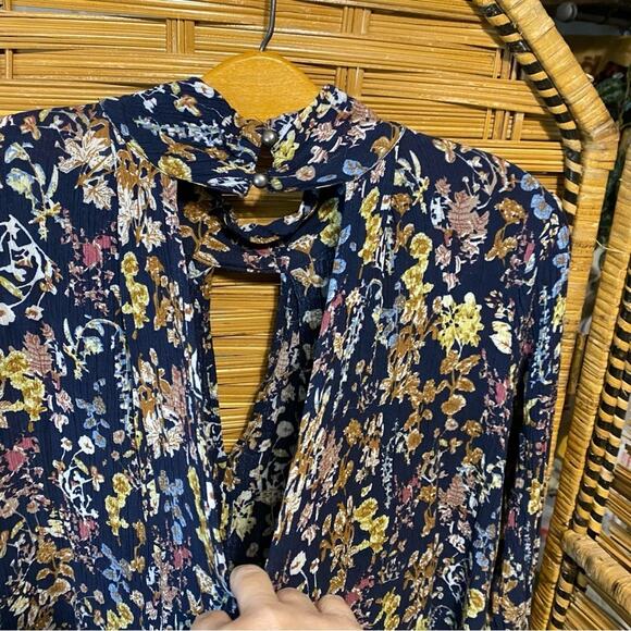 Umgee Floral Long Sleeve Women's tunic Top small trapeze flowy boho cottagecore - Picture 4 of 9